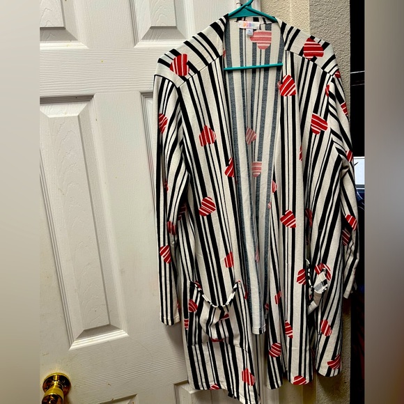 Soft knit hearts& stripes sweater xl GUC - Picture 1 of 7